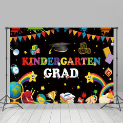 Bunt Schreibwaren Schwarz Kindergarten Grad Hintergrund