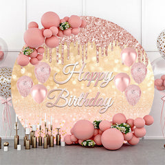 Rose Rosa Gold Ballon Bokeh Runden Geburtstag Hintergrund