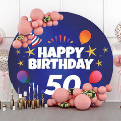 Ballon Gold Sterne Blau Runden 50 Geburtstag Hintergrund