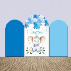 Blau Niedlich Elefant Junge Baby Dusche Bogen Hintergrund Bausatz