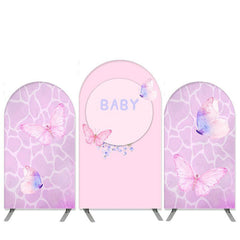 Schmetterling Thema Licht Rosa Baby Dusche Bogen Hintergrund Bausatz