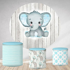 Kreis Blau Elefant Runden Grau Holz Geburtstag Hintergrund