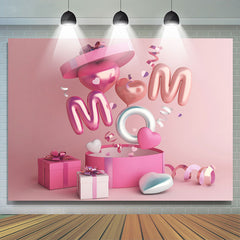 Geschenk Boxen Thema Rosa Glücklich Mütter Tag Party Hintergrund