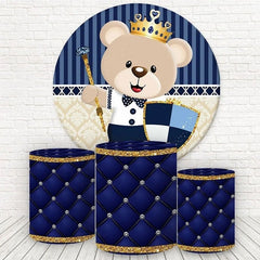 Funkeln Blau Teddy Tragen Runden Glücklich Geburtstag Hintergrund Bausatz