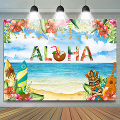 Aloha hawaiisch Blumen Palme Baby Dusche Hintergrund