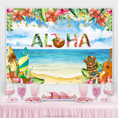 Aloha hawaiisch Blumen Palme Baby Dusche Hintergrund