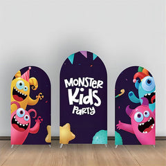 Monster Kinder Karikatur Bogen Hintergrund Bausatz Für Party