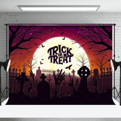 Mond Nacht Trick Oder Behandeln Friedhof Halloween Hintergrund