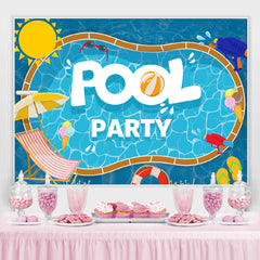 Schwimmbad Party Baden Wasser Welle Baby Dusche Hintergrund