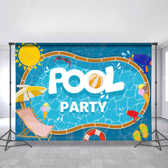 Schwimmbad Party Baden Wasser Welle Baby Dusche Hintergrund