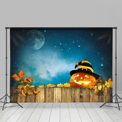 Kürbis Laterne Holz Planke Licht Nacht Themenorientiert Halloween Hintergrund