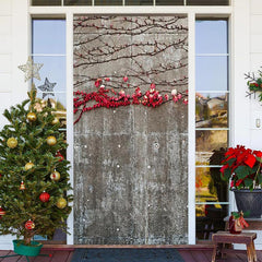 Rot Blätter Stein Wand Anlage Weihnachten Tür Abdeckung