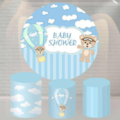 Runden Tragen Weiß Wolke Baby Dusche Hintergrund Für Junge