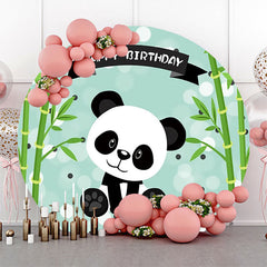 Runden Grün Bambus Panda Bokeh Geburtstag Hintergrund