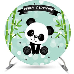 Runden Grün Bambus Panda Bokeh Geburtstag Hintergrund