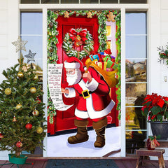 Weihnachtsmann Klaus Geschenke Bündeln Pflanzen Weihnachten Tür Abdeckung