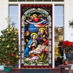 Befleckt Glas Fenster Engel Weihnachten Tür Abdeckung