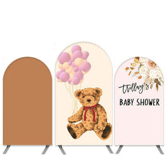 Teddy Tragen Thema Luftballons Baby Dusche Bogen Hintergrund Bausatz