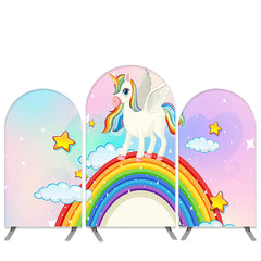 Einhorn Thema Funkeln Regenbogen Geburtstag Bogen Hintergrund Bausatz