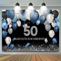 Blau Ballon Funkeln 50 Geburtstag Hintergrund