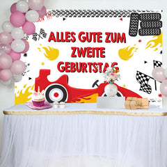 Schnell Rennen Auto 2 Geburtstag Hintergrund Für Junge