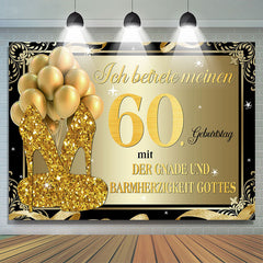 Gold Funkeln Absätze Luftballons 60 Geburtstag Hintergrund