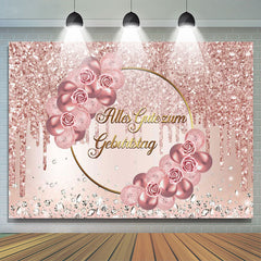 Rose Gold Rosa Blume Diamant Geburtstag Hintergrund