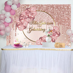 Rose Gold Rosa Blume Diamant Geburtstag Hintergrund