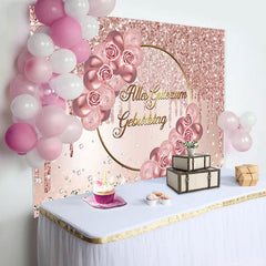 Rose Gold Rosa Blume Diamant Geburtstag Hintergrund