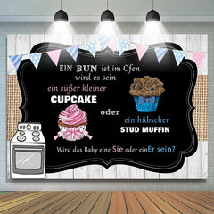 Cupcake Zucht Muffin Schwarz Geschlecht Aufdecken Hintergrund