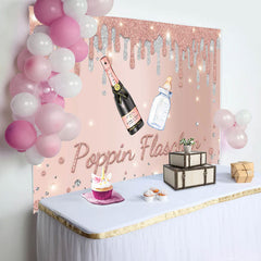 Poppin Flaschen Rose Gold Geschlecht Aufdecken Hintergrund