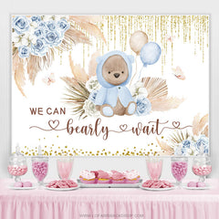 Blumen Wir Kann Bärig Warten Teddy Babydusche Hintergrund