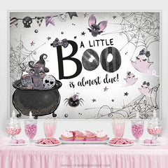 A Wenig Buh Ist Fast Fällig Halloween Babydusche Hintergrund