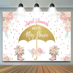 Lofaris April Shower Bring May Flowers Glitter Baby Backdrop