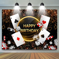 Schwarz Gold Bokeh Funkeln Poker Karte Geburtstag Hintergrund