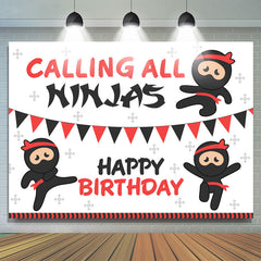 Berufung Alle Ninjas Karikatur Glücklich Geburtstag Hintergrund