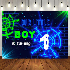 Cooler Neon Lichteffekt Hintergrund für den 1. Geburtstag eines Jungen