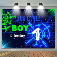 Cooler Neon Lichteffekt Hintergrund für den 1. Geburtstag eines Jungen