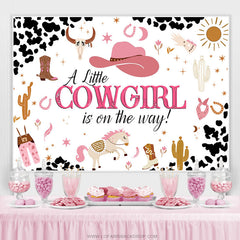 Cowgirl Ist An Der Weg Süss Babydusche Hintergrund