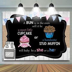 Cupcake Oder Zucht Muffin Geschlecht Aufdecken Hintergrund für Baby Dusche