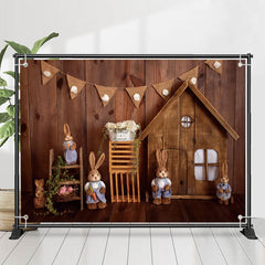 Niedlich Hase Spielzeuge Ornamente Holz Wand Ostern Hintergrund