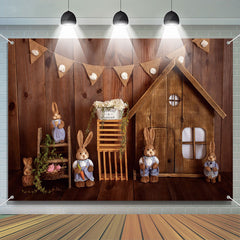 Niedlich Hase Spielzeuge Ornamente Holz Wand Ostern Hintergrund