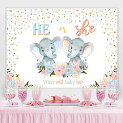 Elefant Und Blumen Lofaris Niedlich Baby Dusche Hintergrund