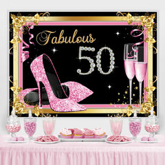 Fabelhaft 50 Rosa Und Gold Diamanten Geburtstag Hintergrund