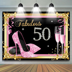 Fabelhaft 50 Rosa Und Gold Diamanten Geburtstag Hintergrund