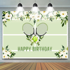 Blumen Rasen Tennisball Grün Happy Birthday Hintergrund