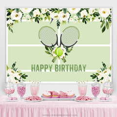 Blumen Rasen Tennisball Grün Happy Birthday Hintergrund