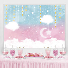 Rosa Stern Mond Wolken Party babydusche Hintergrund