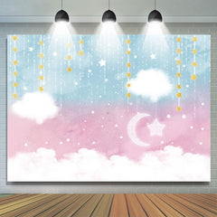 Rosa Stern Mond Wolken Party babydusche Hintergrund