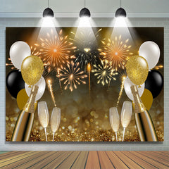 Funkeln Golden Luftballons Und Funkelt Bokeh Hintergrund